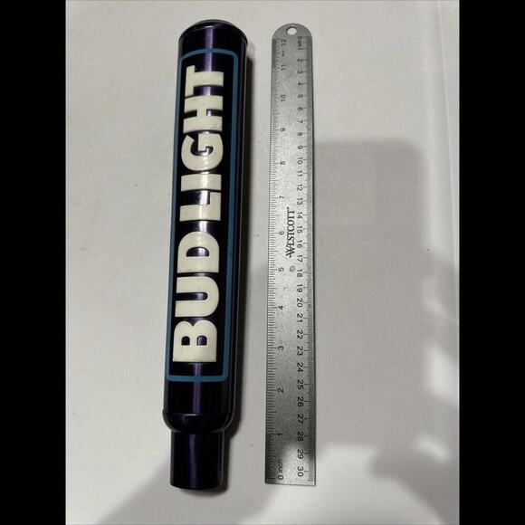 Bud Light Draft Beer Tap Handle Tapper 2 Sided Pub Bar 12" Purple - Picture 1 of 4